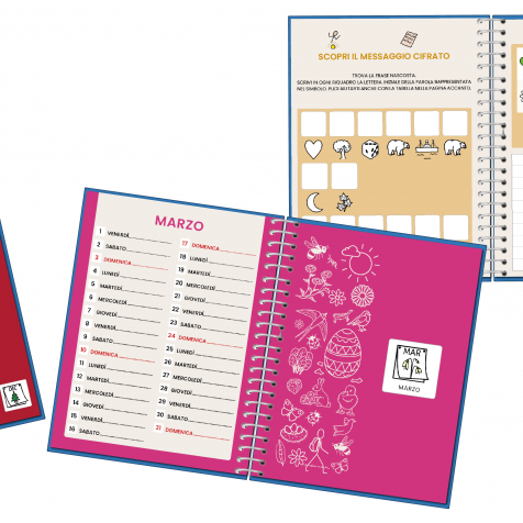 Agenda settimanale 2019 tascabile multilingue, 130 pagine, rubrica  telefonica, segnalibro in raso - Agende - Ufficio - Scuola