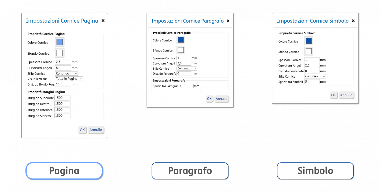 Impostazioni stile bordo